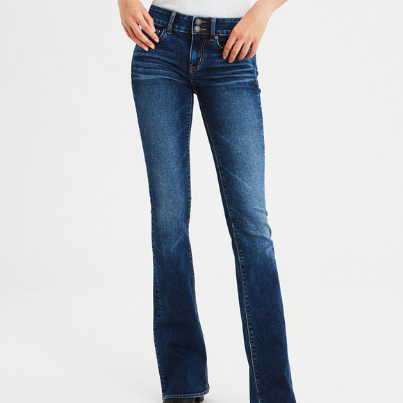 AMERICAN EAGLE FLARE BOOTCUT DENIM JEANS 6 LONG - Picture 3 of 4